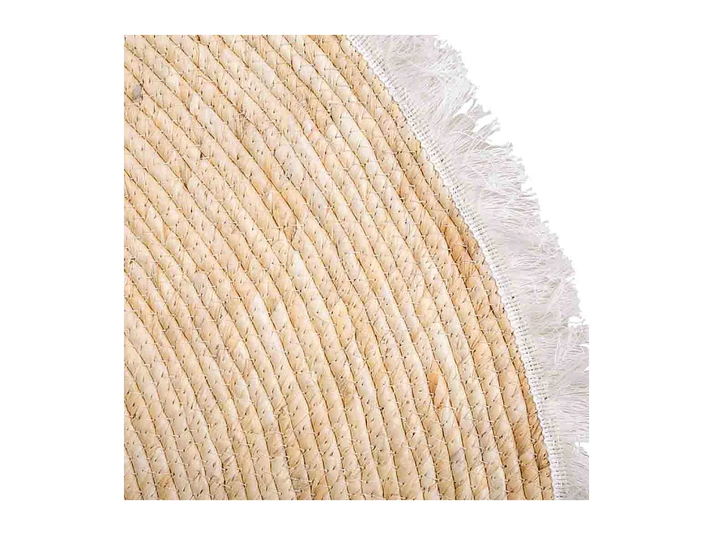 Alfombra fibra natural tejido artesanal marrón d100x1