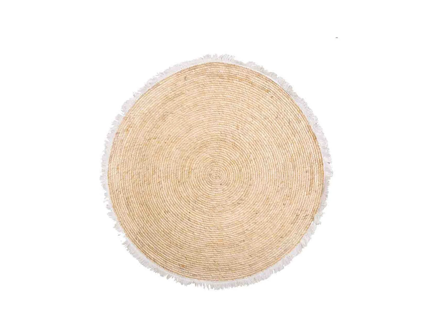 Alfombra fibra natural tejido artesanal marrón d100x1