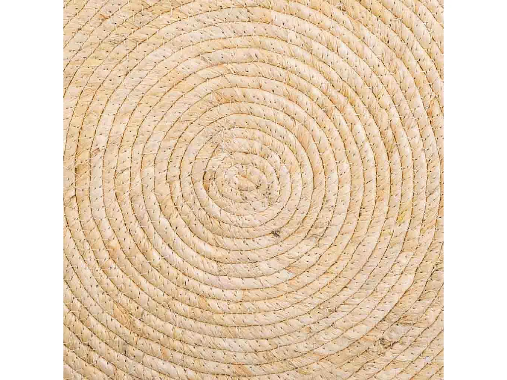 Brauner handgefertigter gewebter Naturfaserteppich, D100x1h cm