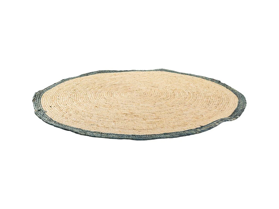 Alfombra redonda de yute color marrón d120x1