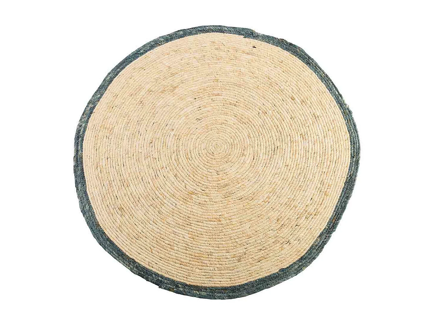 Alfombra redonda de yute color marrón d120x1