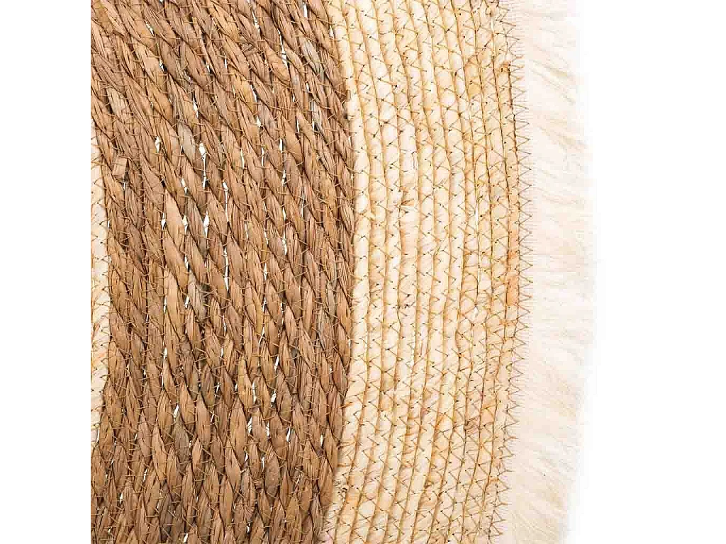 Tappeto marrone in fibra naturale intrecciato a mano d120x1h