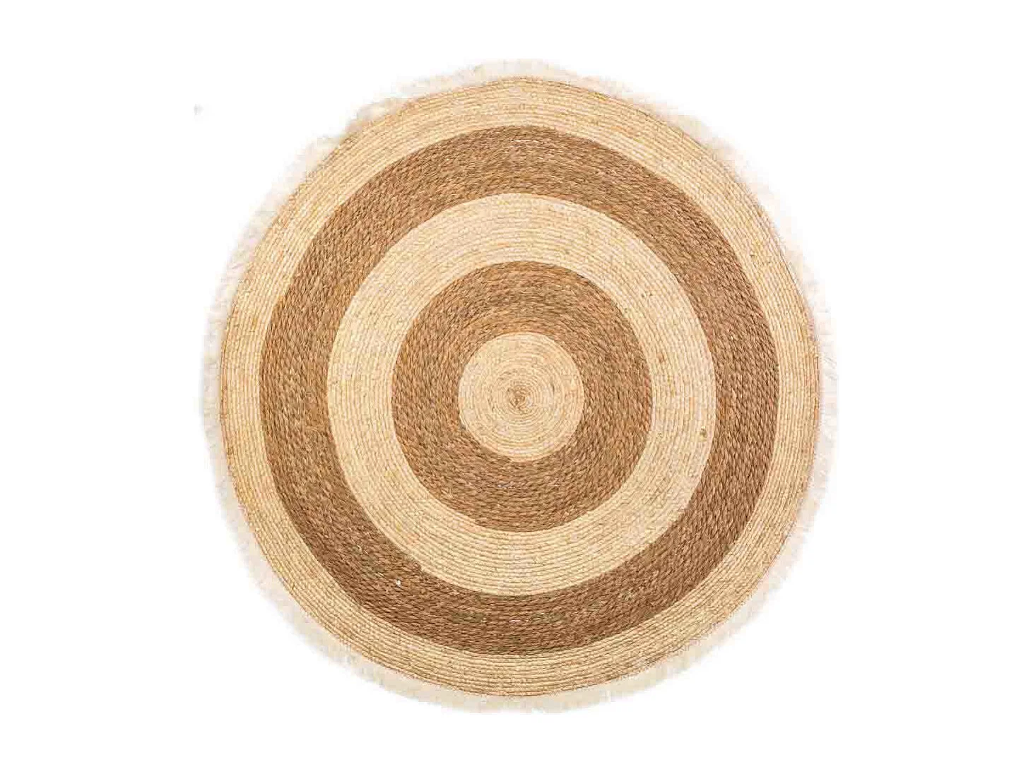 Tappeto marrone in fibra naturale intrecciato a mano d120x1h