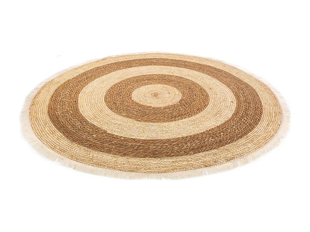 Tappeto marrone in fibra naturale intrecciato a mano d120x1h
