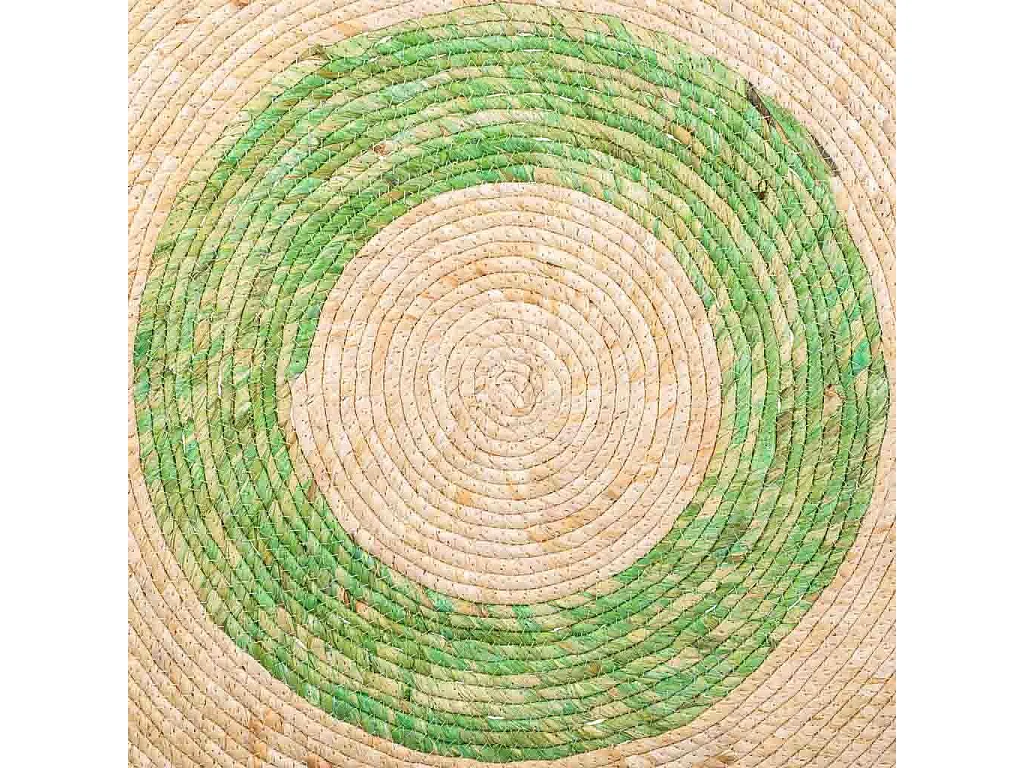 Tapete verde feito à mão em fibra natural d120x1