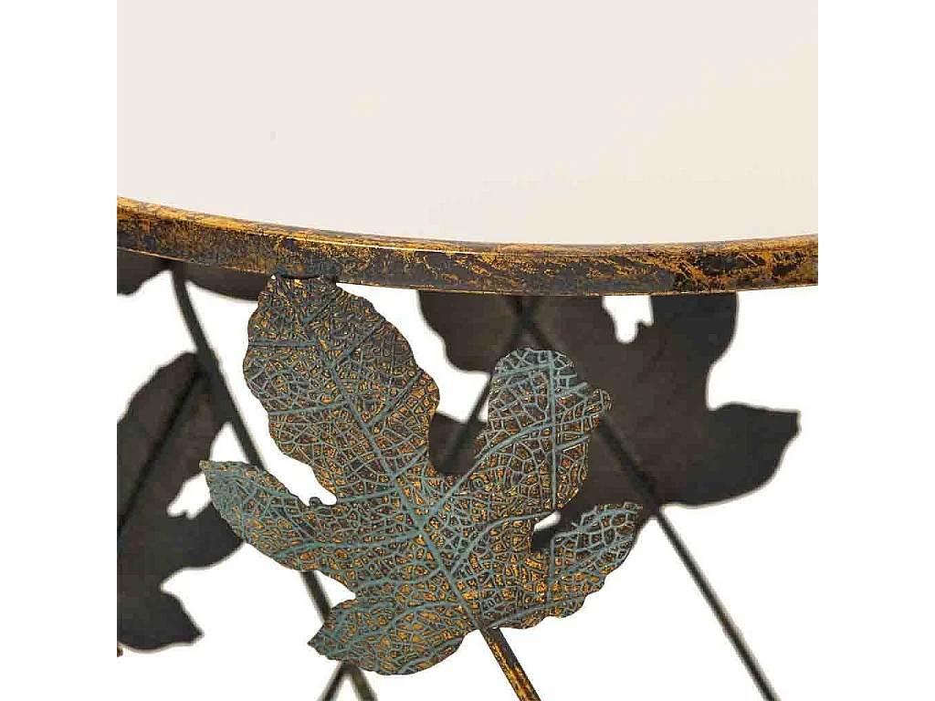 Conjunto de 2 mesas em metal dourado