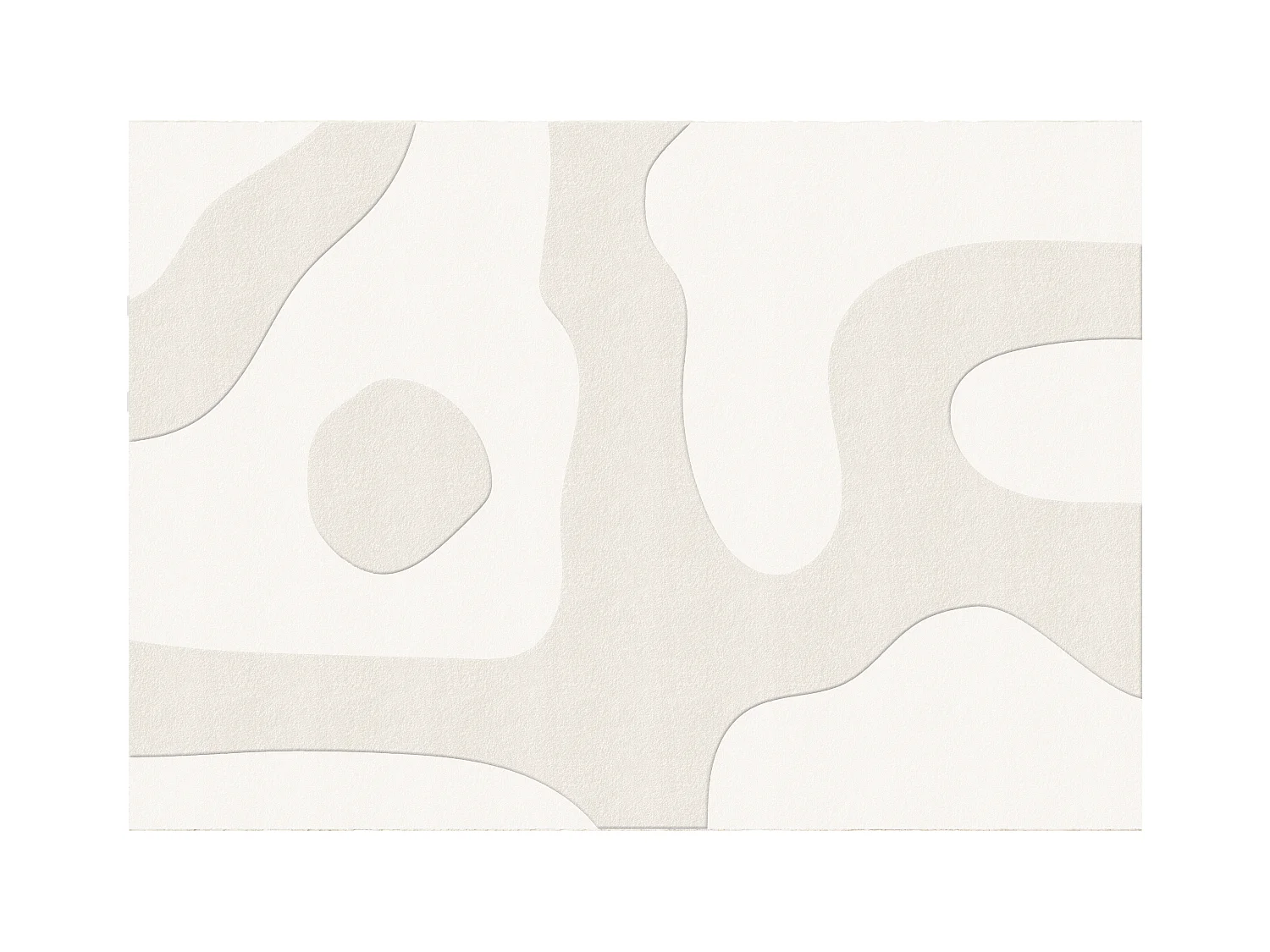 Hochflorteppich mit abstraktem Muster - 160 x 230 cm - Weiß & Cremefarben - VENICHI