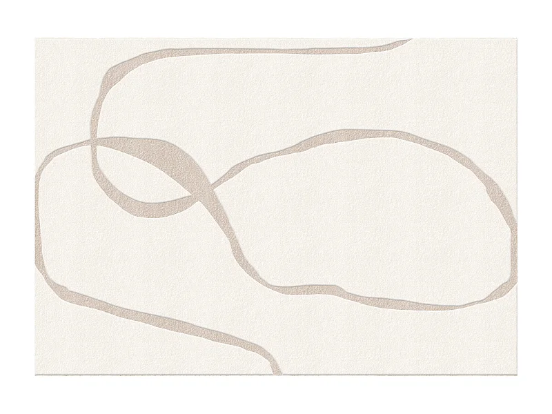 Tapis shaggy à motifs abstraits - 160 x 230 cm - Crème et taupe - GALANCIA