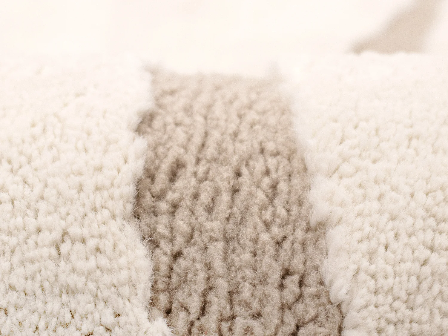 Tapis shaggy à motifs abstraits - 160 x 230 cm - Crème et taupe - GALANCIA