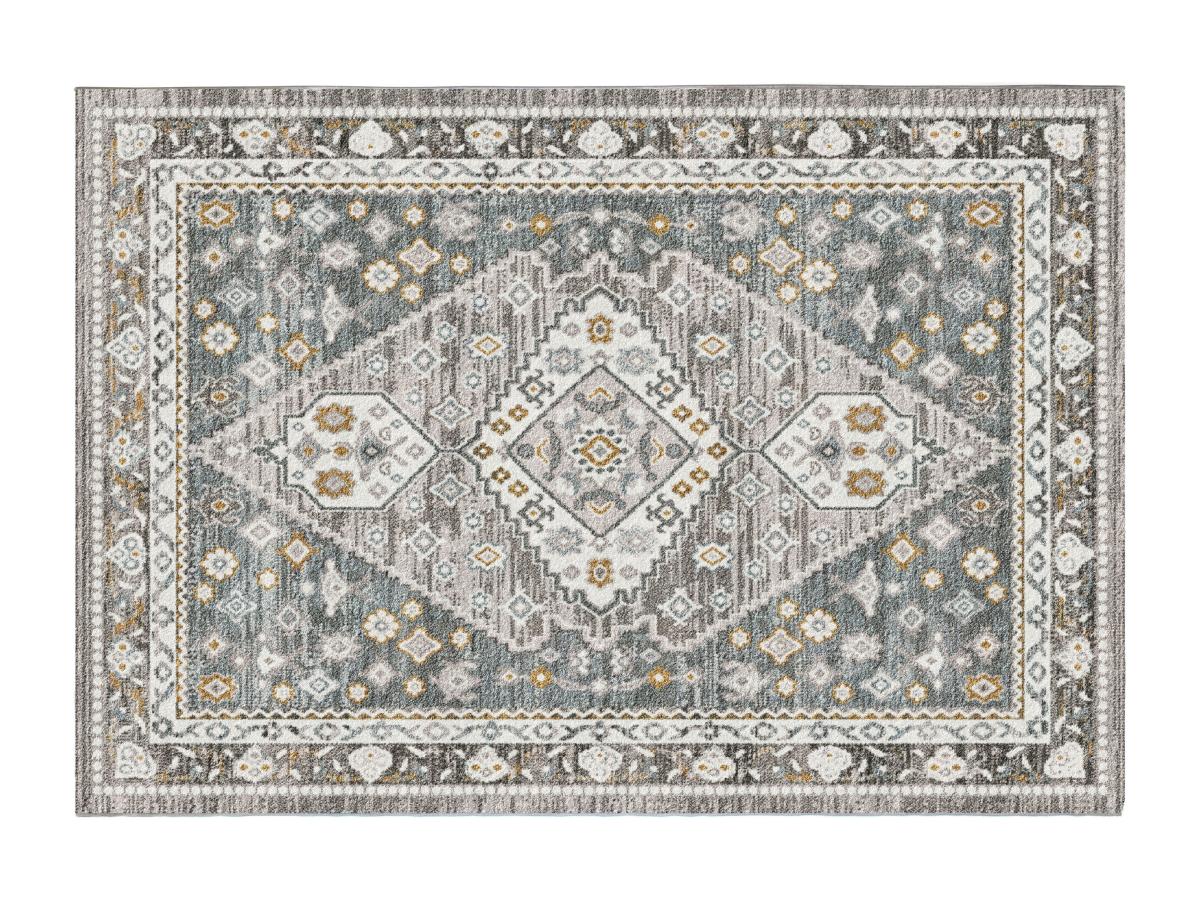 Vintage-Orientteppich - 160 x 230 cm - Blaugrau & Taupe - SAMARIA günstig online kaufen