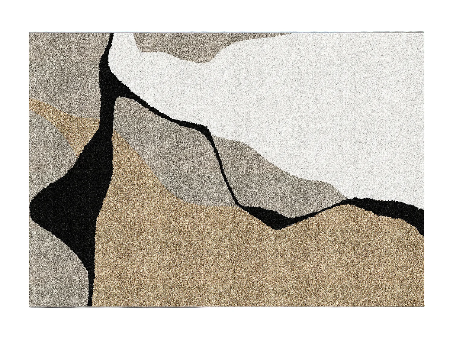 Tapis à motifs abstraits - 160 x 230 cm - Beige, taupe et blanc- BRADILI
