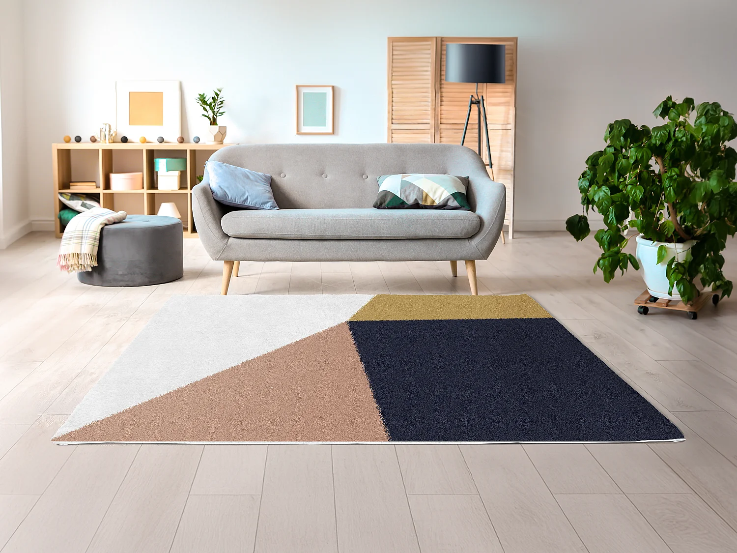 Alfombra shaggy con formas geométricas - 160 x 230 cm - Multicolor - GATRONE