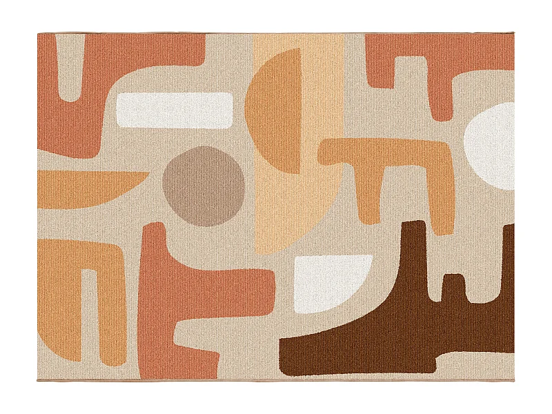 Tapis intérieur ou extérieur à motifs abstraits - 150 x 200 cm - Multicolore - ENIGMO