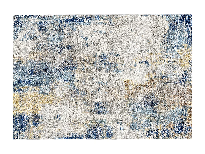 Tapis style vintage - 160 x 230 cm - Bleu, jaune et beige - PIRITRI