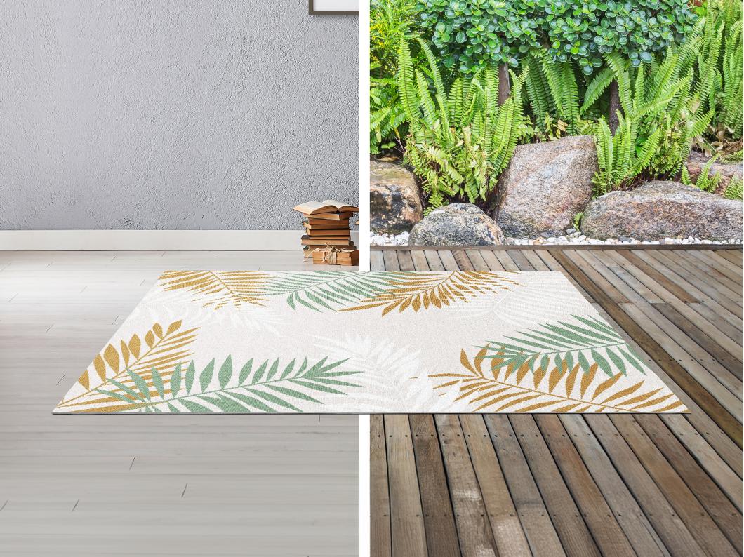 Tapete interior ou exterior motivo tropical 150x200 cm multicolor - PALMIRA