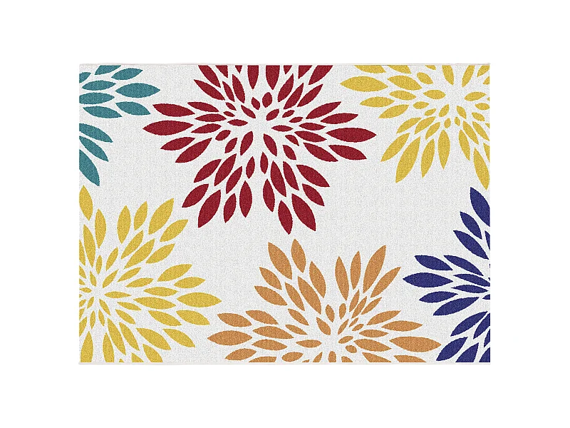 Indoor- oder Outdoor-Teppich mit Blumenmotiv - 150 x 200 cm - Mehrfarbig - FLOWINI