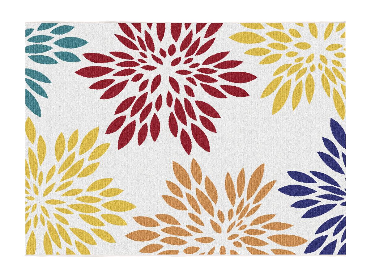 Indoor- oder Outdoor-Teppich mit Blumenmotiv - 150 x 200 cm - Mehrfarbig - günstig online kaufen