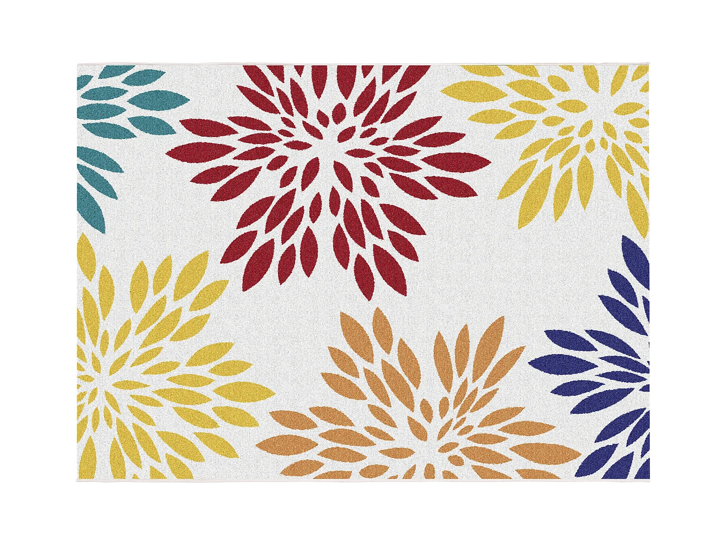 Alfombra de interior o exterior con estampado floral - 150 x 200 cm - Multicolor - FLOWINI