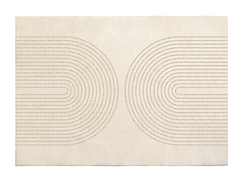 Teppich mit Bogenmotiv glänzend - 160 x 230 cm - Beige & Goldfarben - SABLIGA