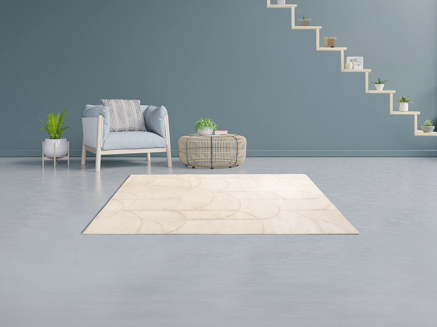 Tapijt met glinsterende bogen - 160 x 230 cm - Beige en goud - TIPRIO