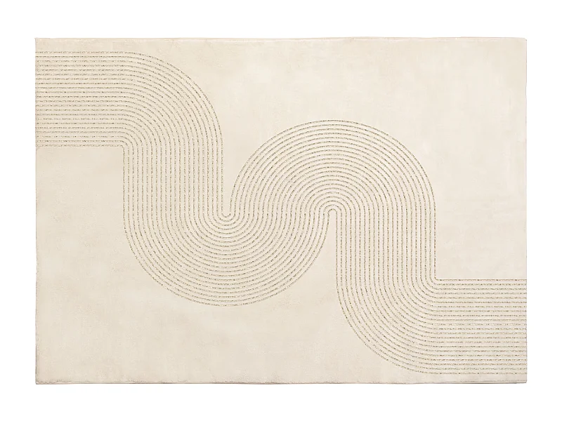 Tapis à motifs arcs brillants - 160 x 230 cm - Beige et doré - OLYMPERA