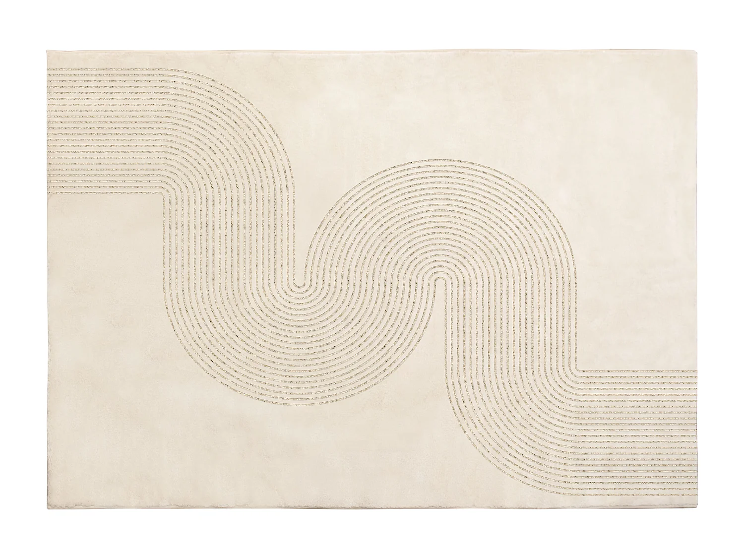 Teppich mit Bogenmotiv glänzend - 160 x 230 cm - Beige & Goldfarben - OLYMPERA