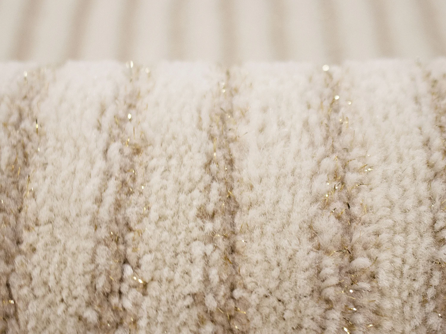 Tapis à motifs arcs brillants - 160 x 230 cm - Beige et doré - OLYMPERA