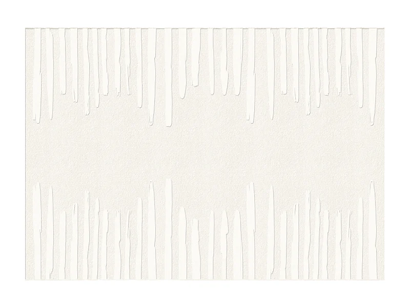 Tapis shaggy rayé en relief - 160 x 230 cm - Blanc et crème - MERELINE