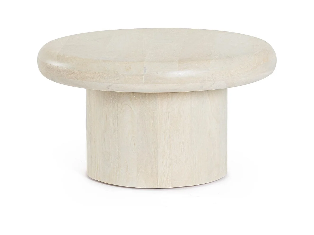 Table basse de salon ronde en bois de manguier D60 - JUAREZ