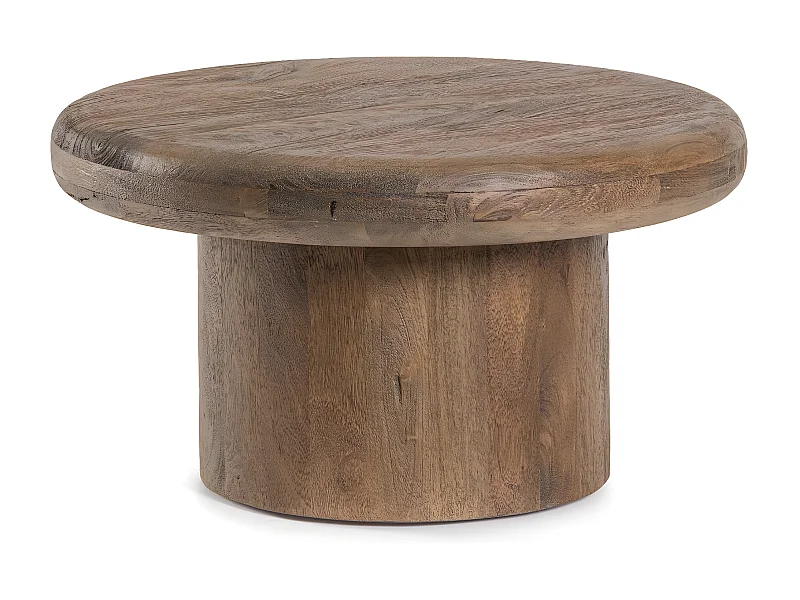 Table basse de salon ronde en bois de manguier D60 - JUAREZ