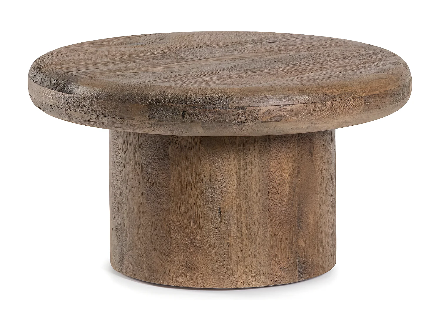 Table basse de salon ronde en bois de manguier D60 - JUAREZ