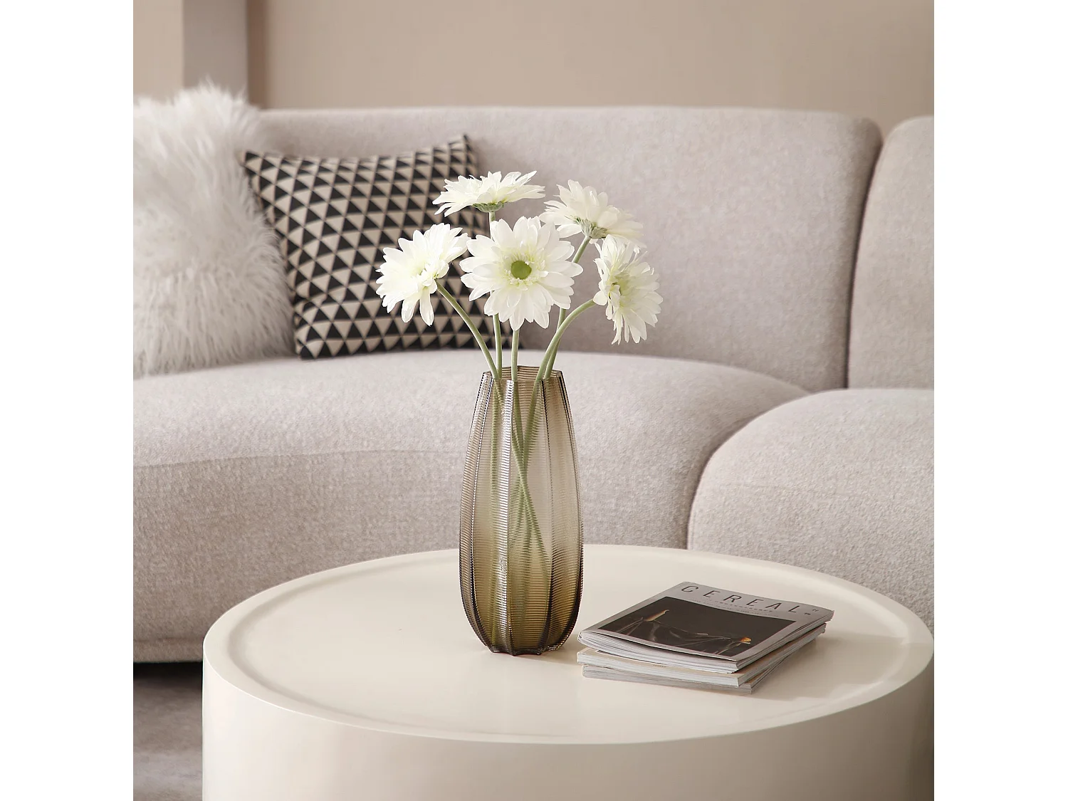 Tige de Gerbera - Blanc / 59 cm