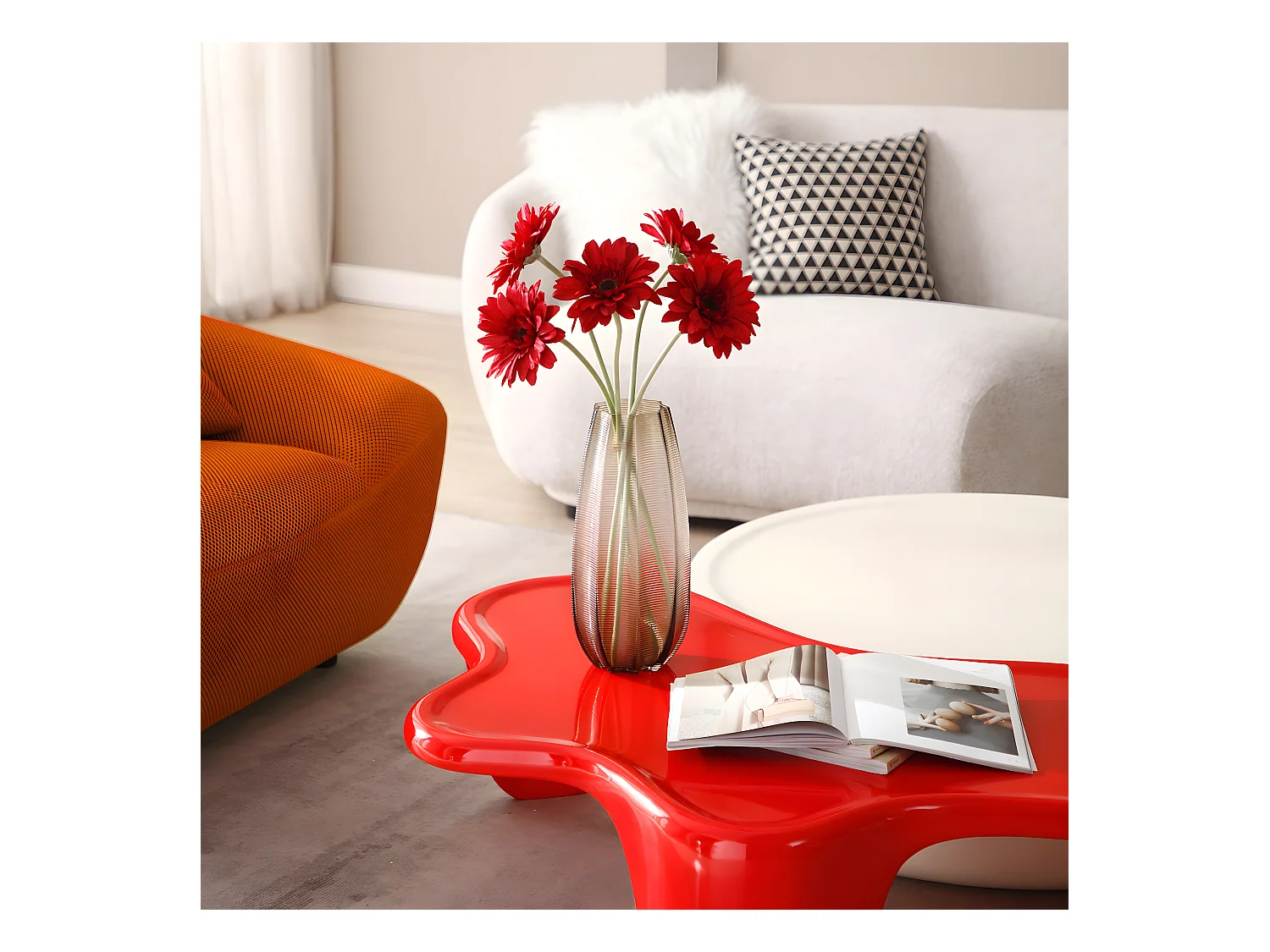 Tige de Gerbera - Rouge / 59 cm