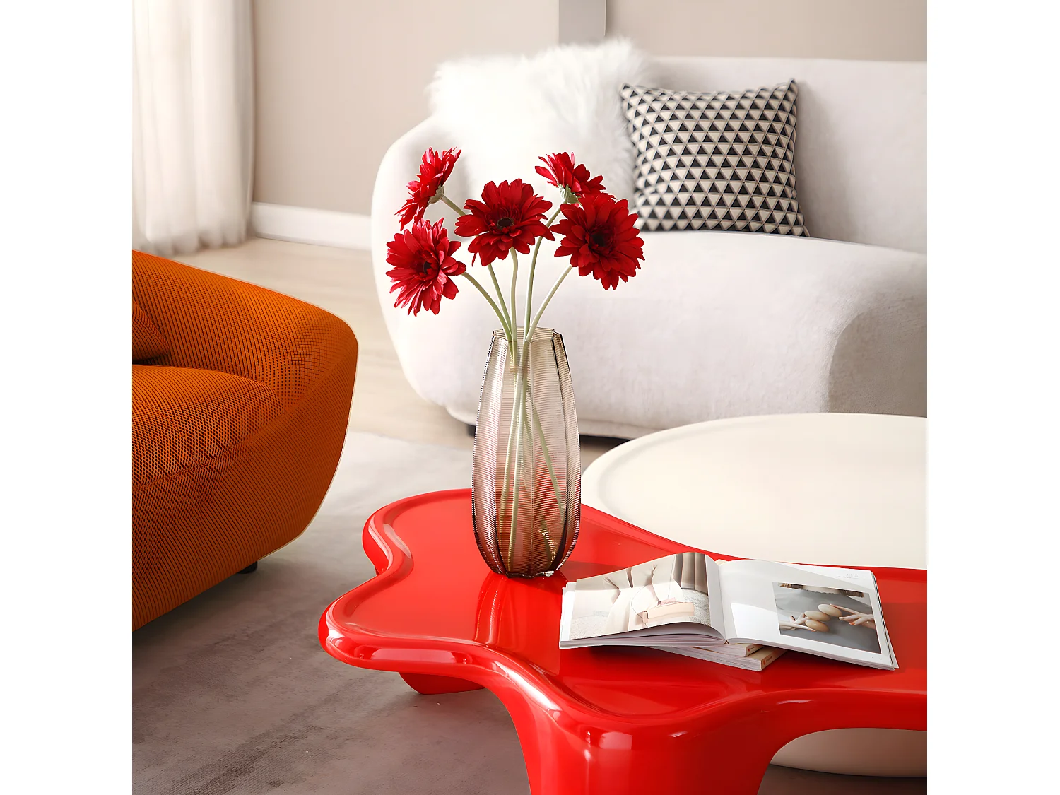 Tige de Gerbera - Rouge / 59 cm