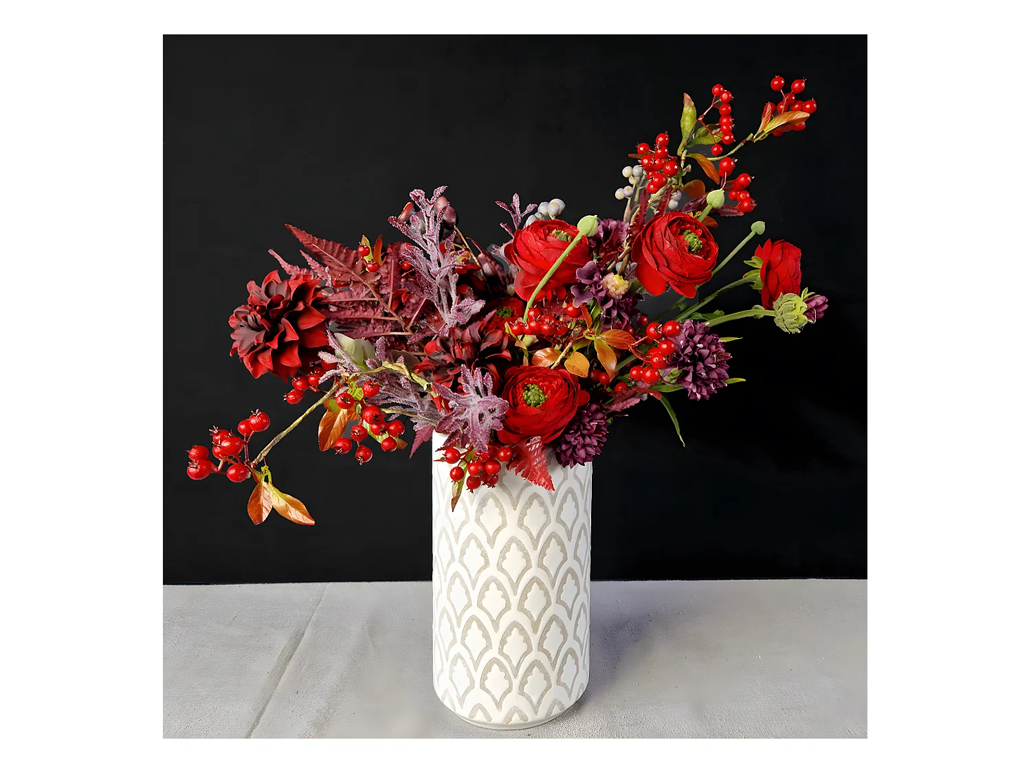 Tige de Renoncule Avec Bourgeon - Blanc