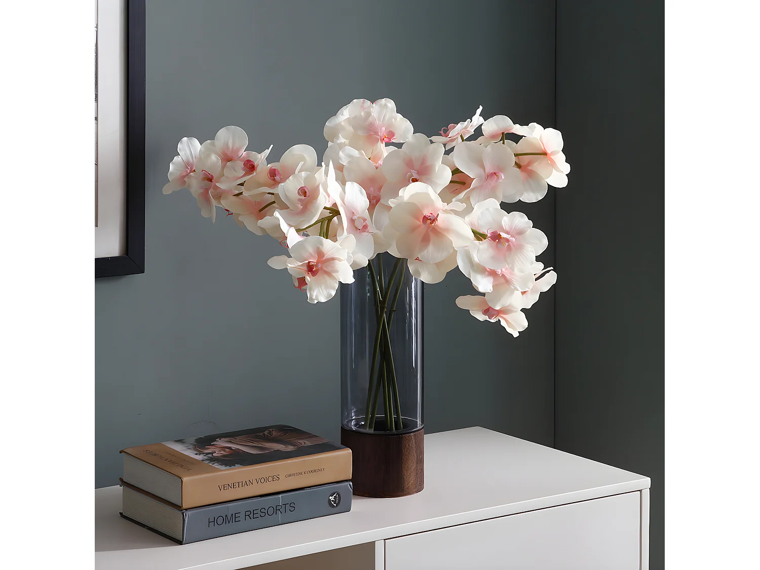 Tige d'Orchidée Phalaenopsis - Rose / 45 cm