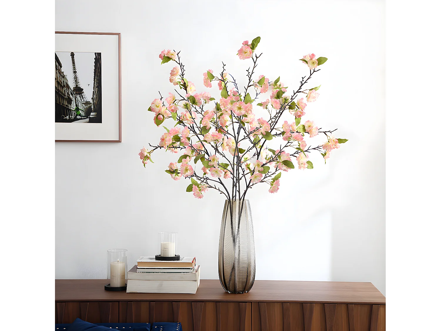 Tige de Fleurs de Cerisier - Rose / 90 cm