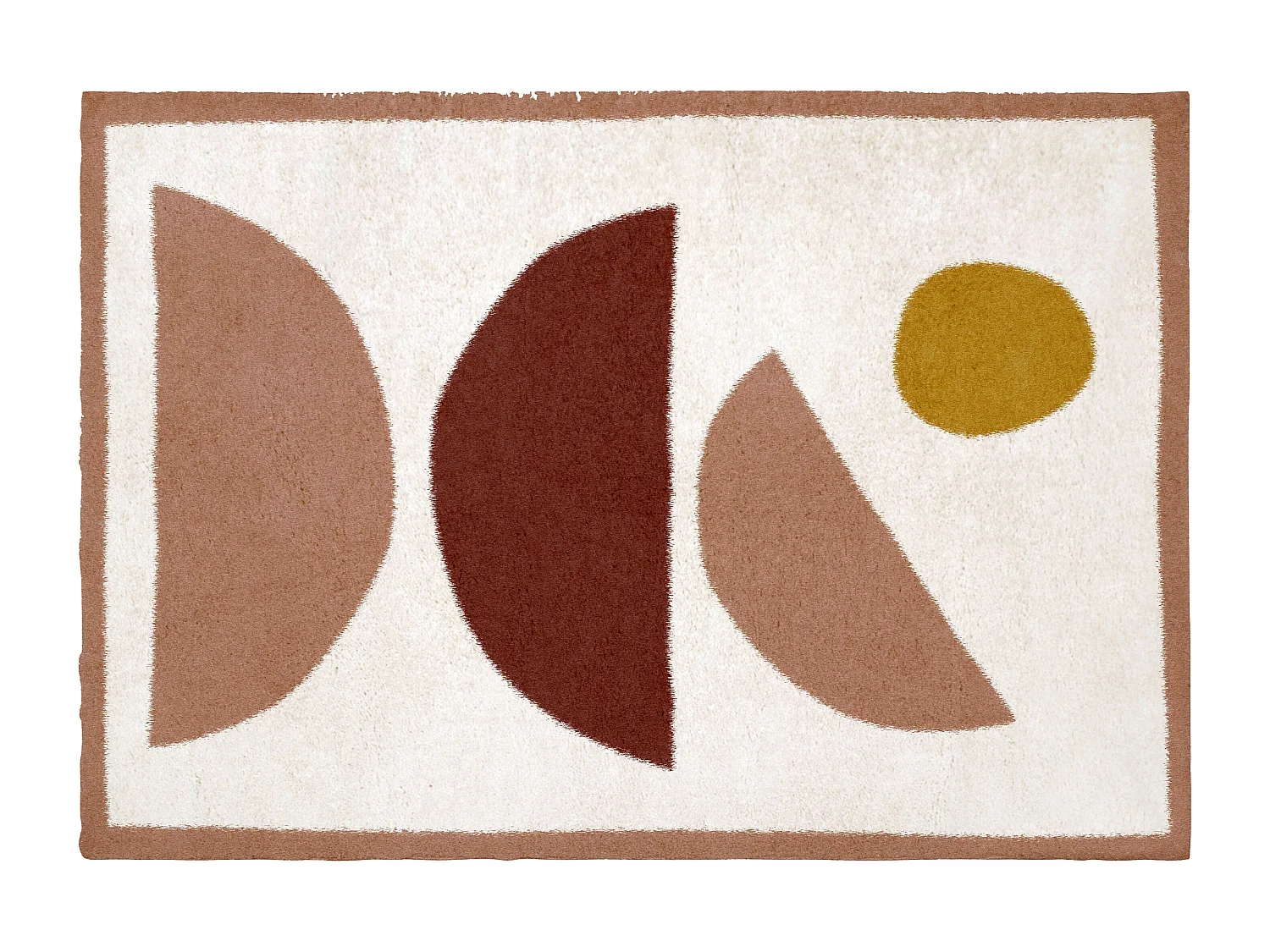 Tapis  shaggy à motifs abstraits - 120 x 170 cm - Crème et rose - MYNIO