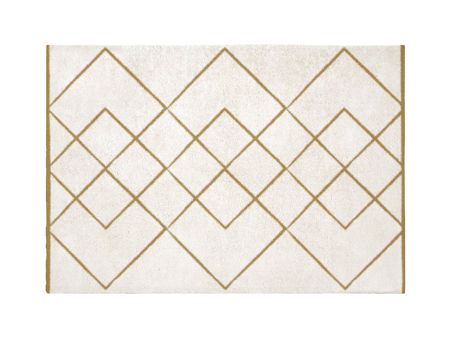 Berbertæppe shaggy berbertæppe - 120 x 170 cm - Hvid og gylden - PRYSMI