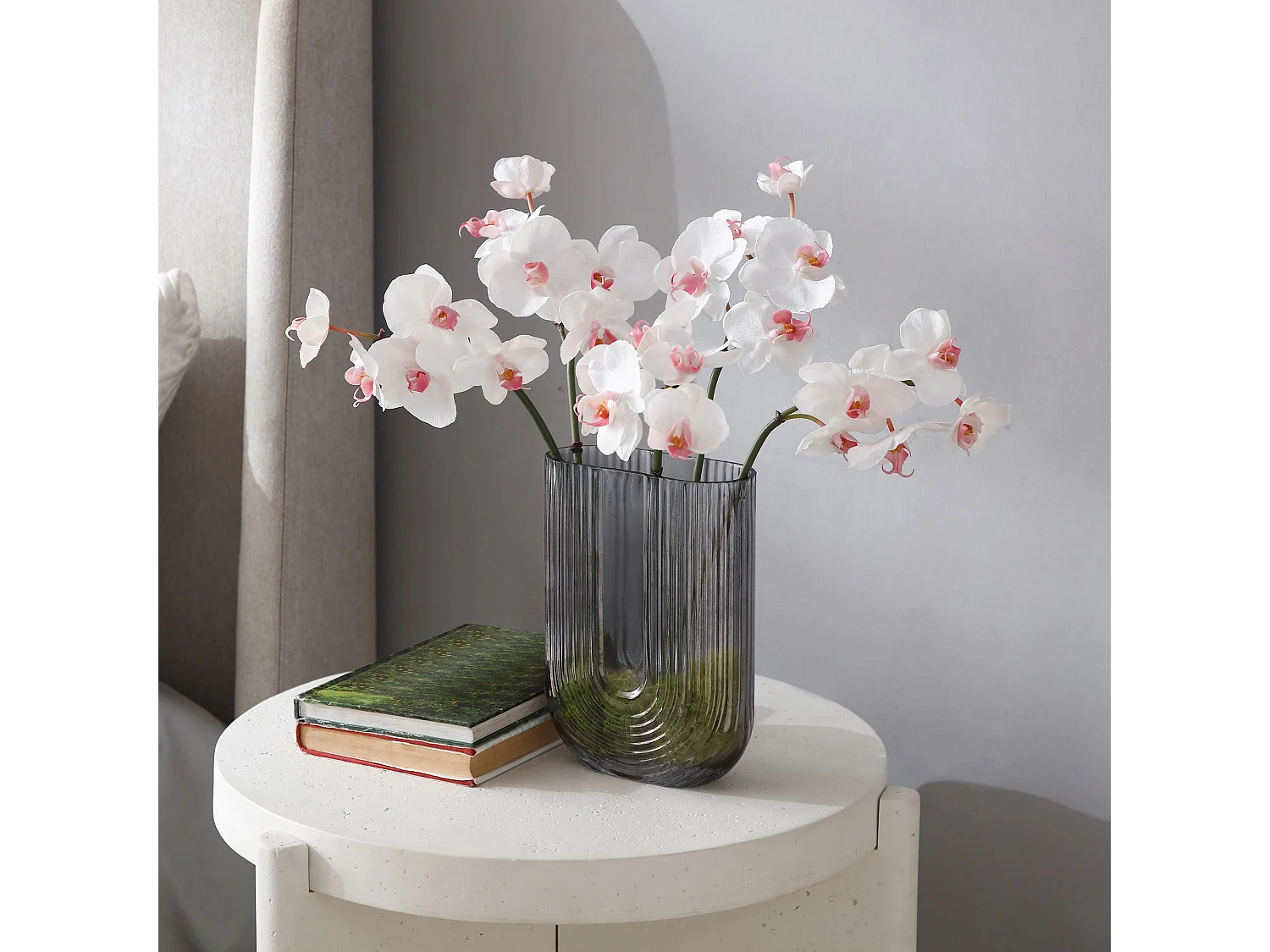 Tige d'Orchidée Phalaenopsis - Blanc / 60 cm