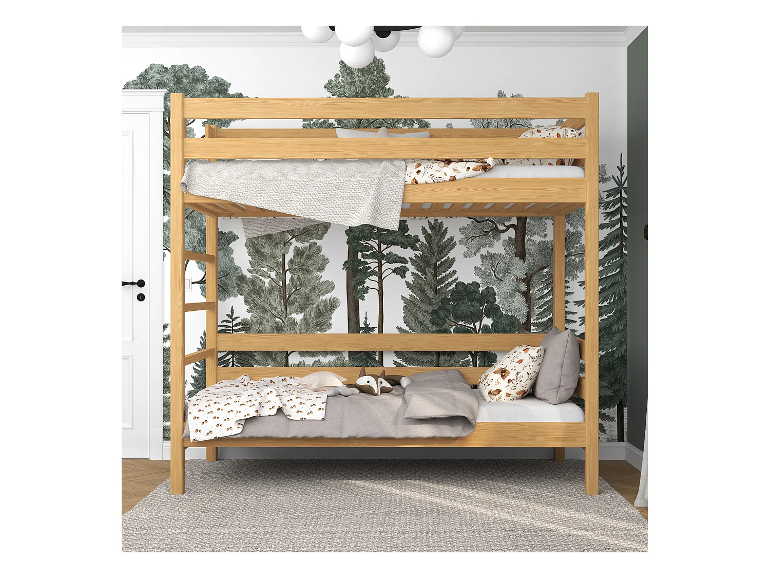 Lit superposé en bois N03 Pin Naturel 80x200
