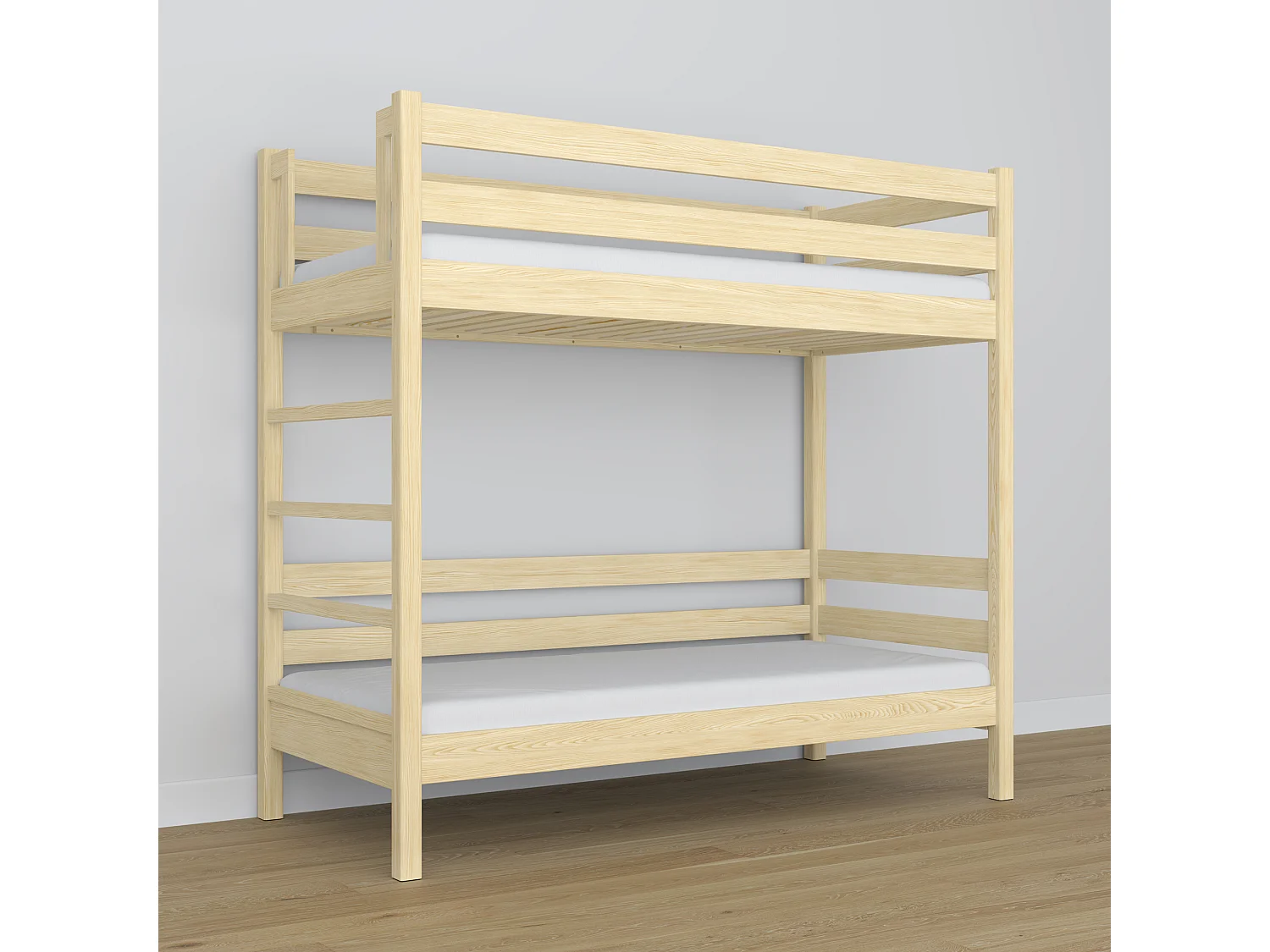 Lit superposé en bois N03 Pin Clair 90x180