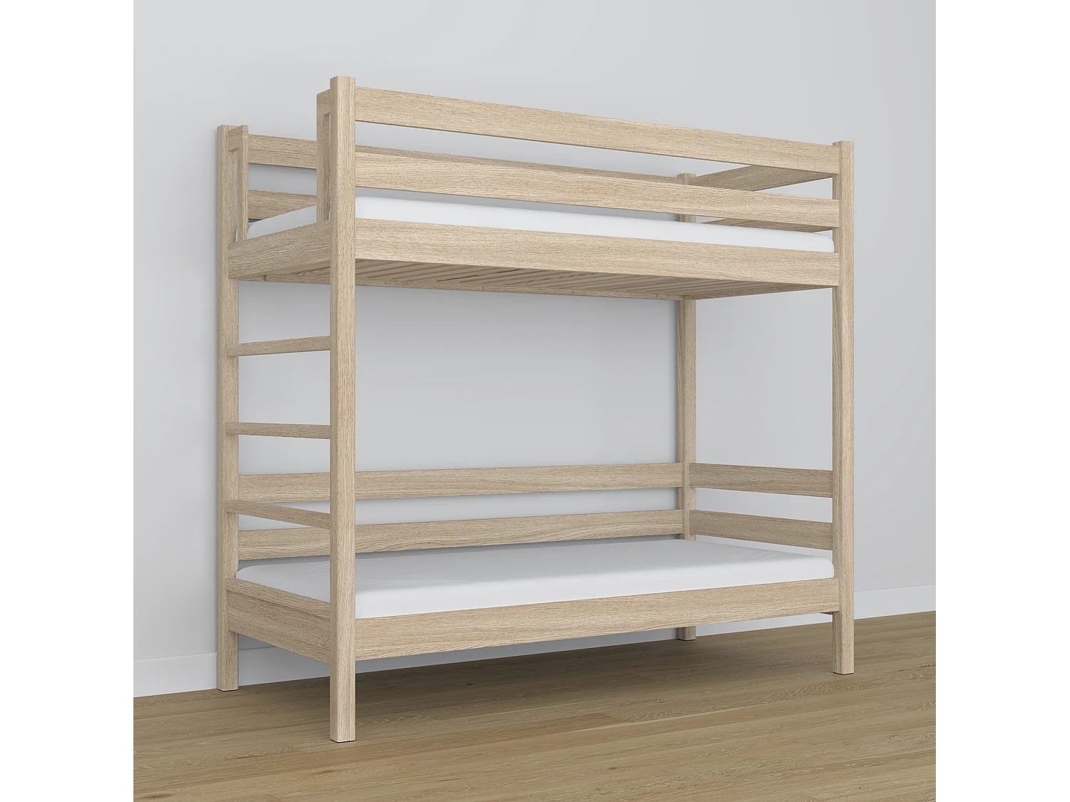 Lit superposé en chêne N03 Chêne Blanchi 120x200