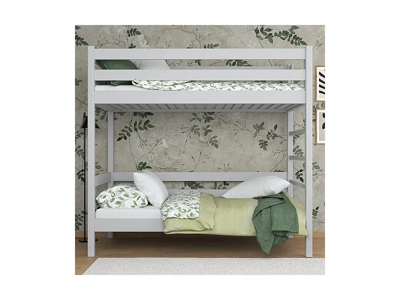 Lit superposé en bois N03 Gris 100x180