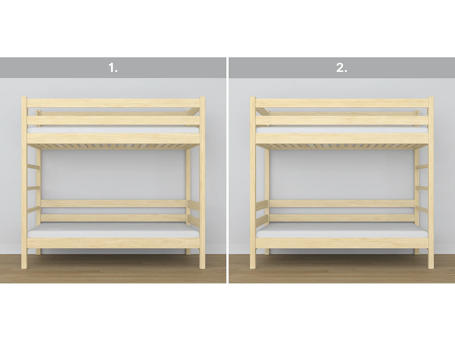 ETAGENBETT N03 Klare Kiefer 80x190