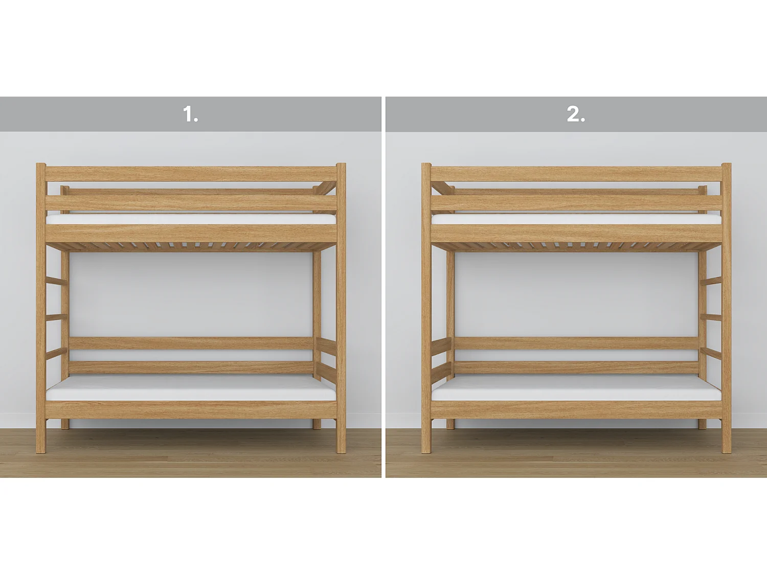 ETAGENBETT N03 Eiche Natur 80x180