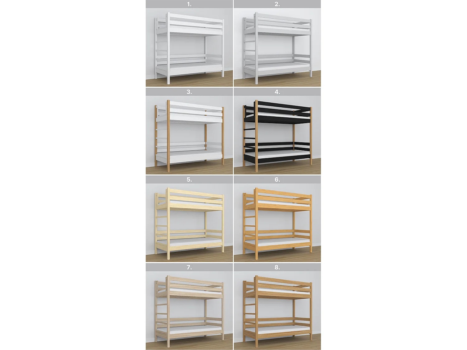 ETAGENBETT N03 Grau 90x200