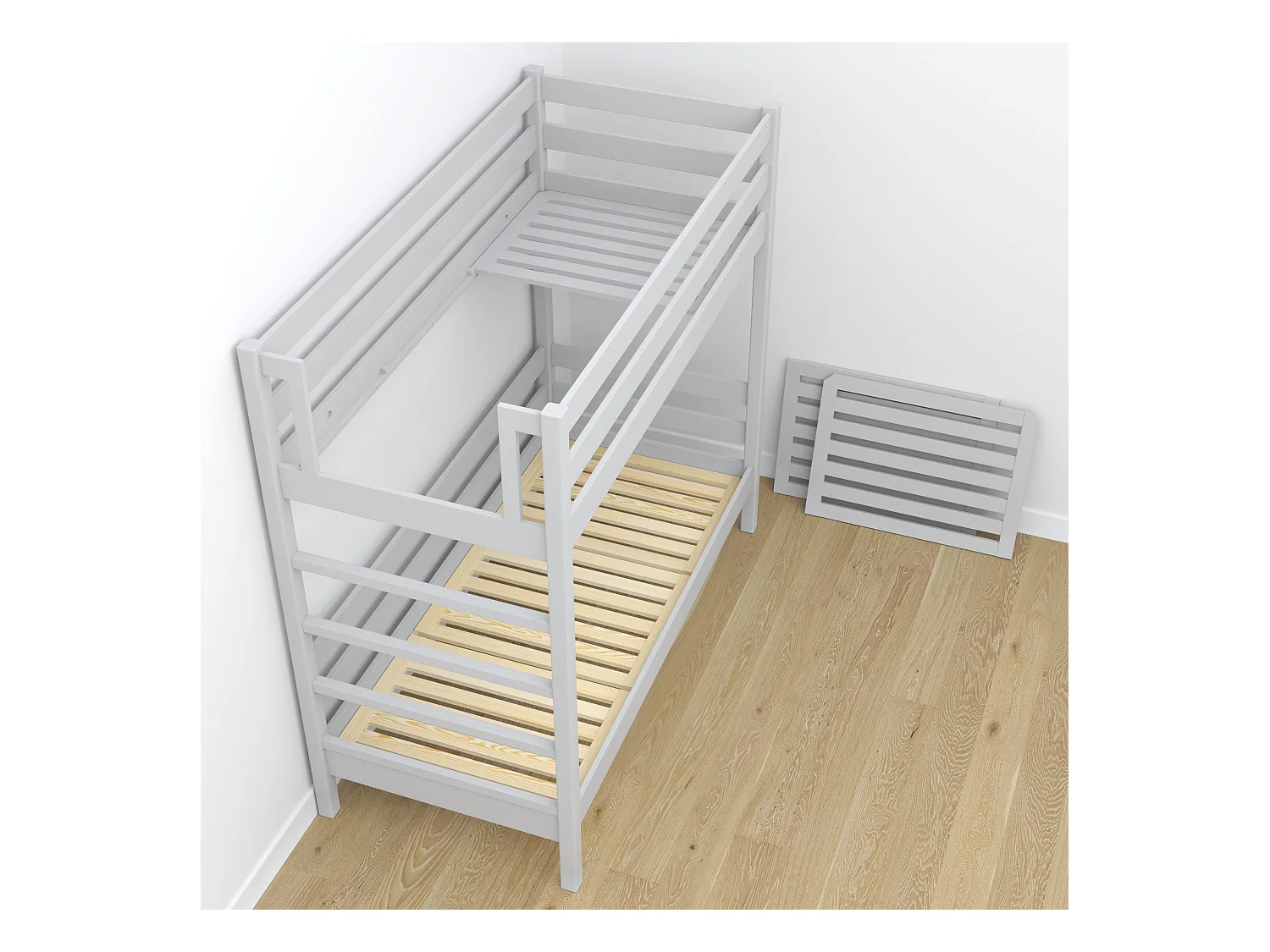 Lit superposé en bois N03 Gris 90x200