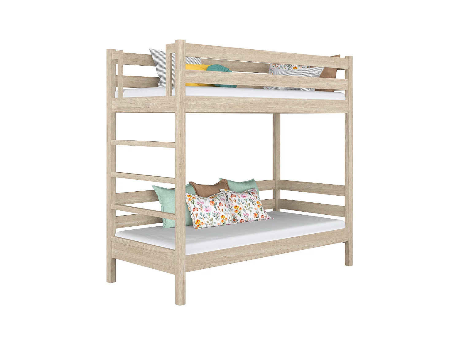 Lit superposé en chêne N03 Chêne Blanchi 100x200