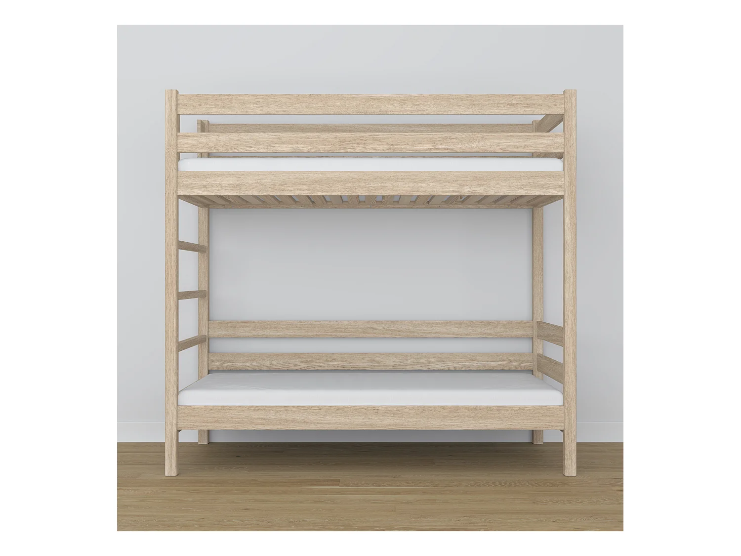 Lit superposé en chêne N03 Chêne Blanchi 100x200